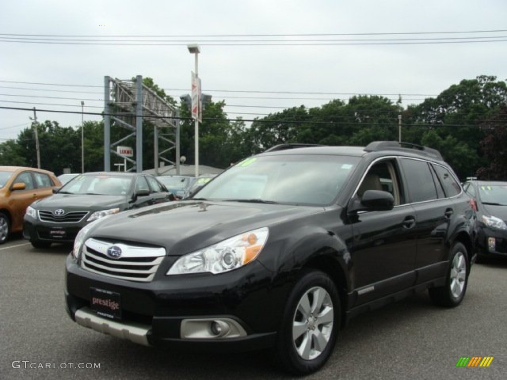 2010 Outback 2.5i Limited Wagon - Crystal Black Silica / Warm Ivory photo #3