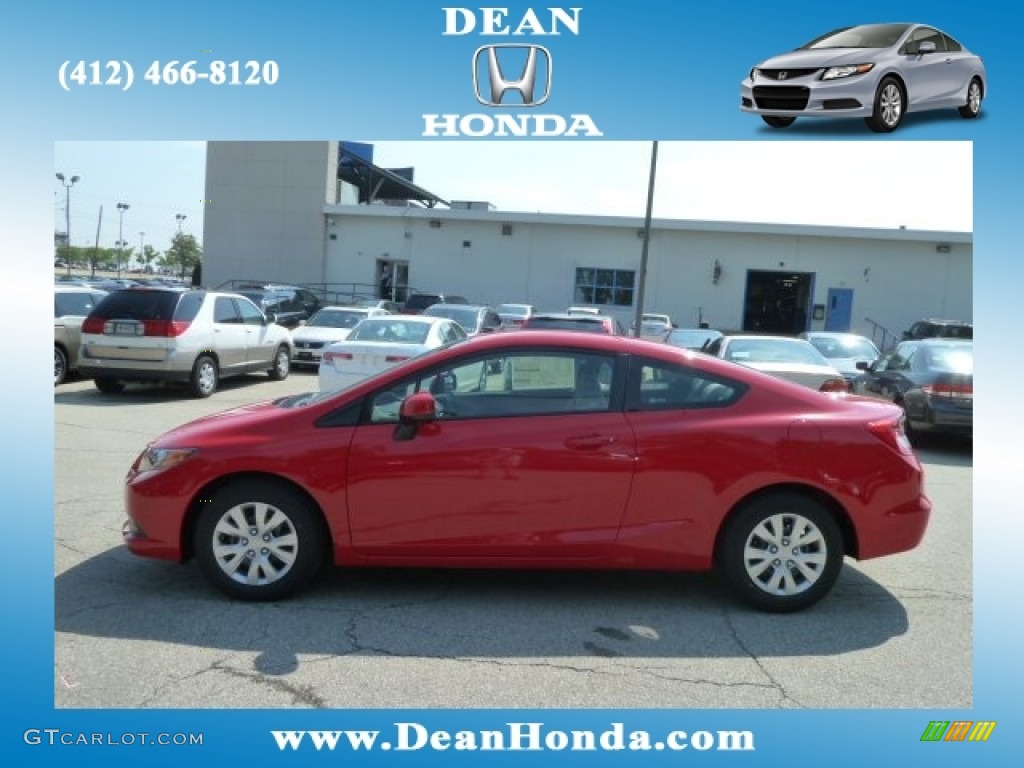 2012 Civic LX Coupe - Rallye Red / Gray photo #1