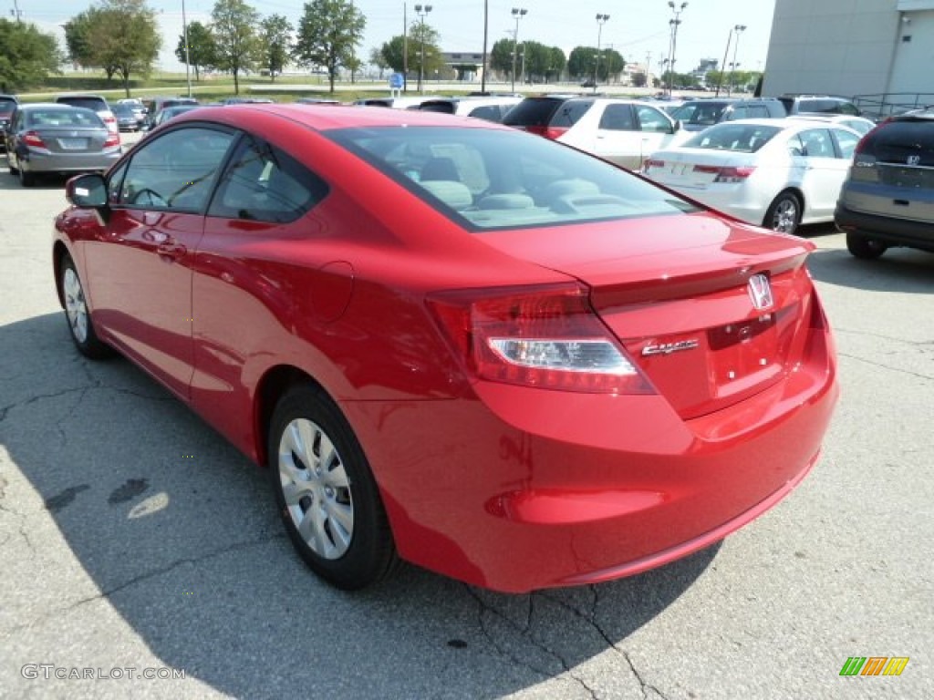 2012 Civic LX Coupe - Rallye Red / Gray photo #2