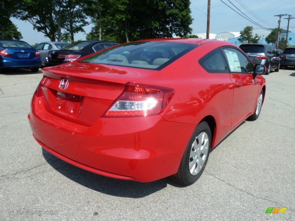2012 Civic LX Coupe - Rallye Red / Gray photo #4