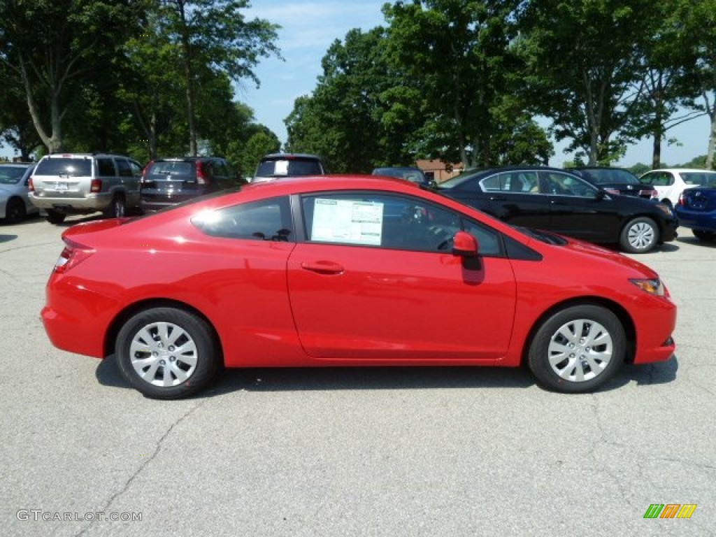 2012 Civic LX Coupe - Rallye Red / Gray photo #5