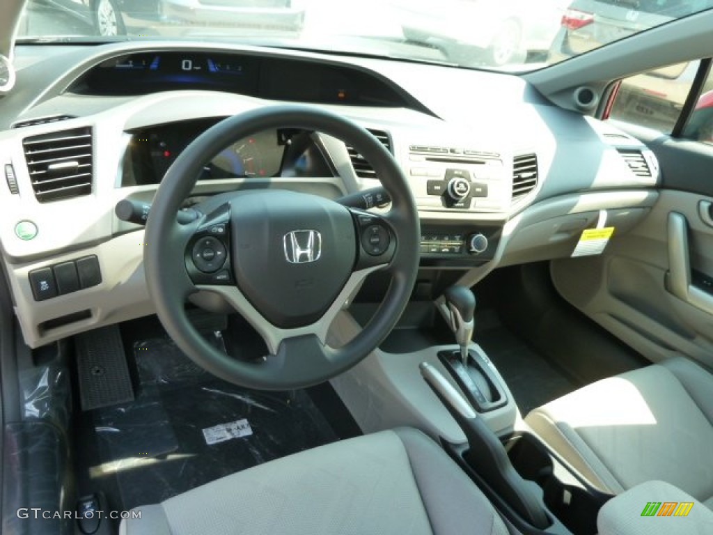 2012 Civic LX Coupe - Rallye Red / Gray photo #12