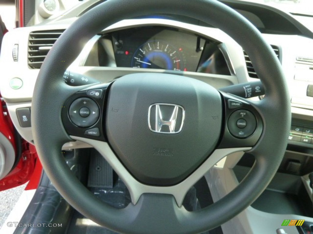 2012 Civic LX Coupe - Rallye Red / Gray photo #16