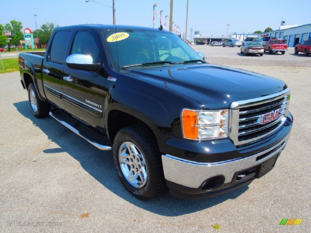 2009 Sierra 1500 SLT Z71 Crew Cab 4x4 - Onyx Black / Ebony photo #2