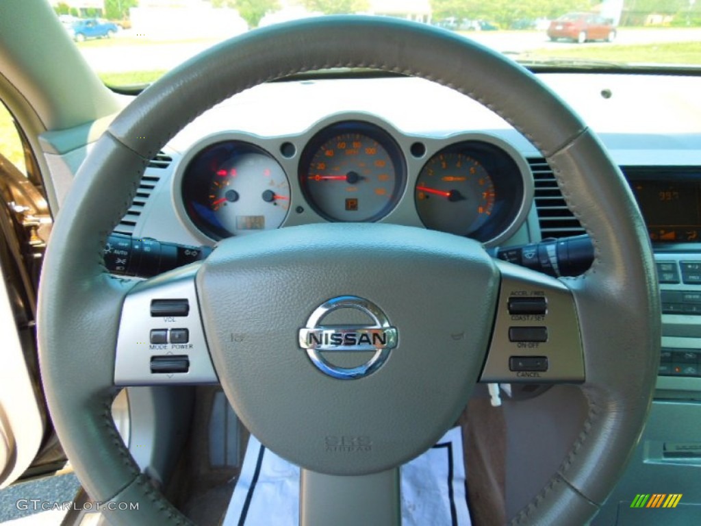 2005 Nissan Maxima 3.5 SE Frost Steering Wheel Photo #66942385
