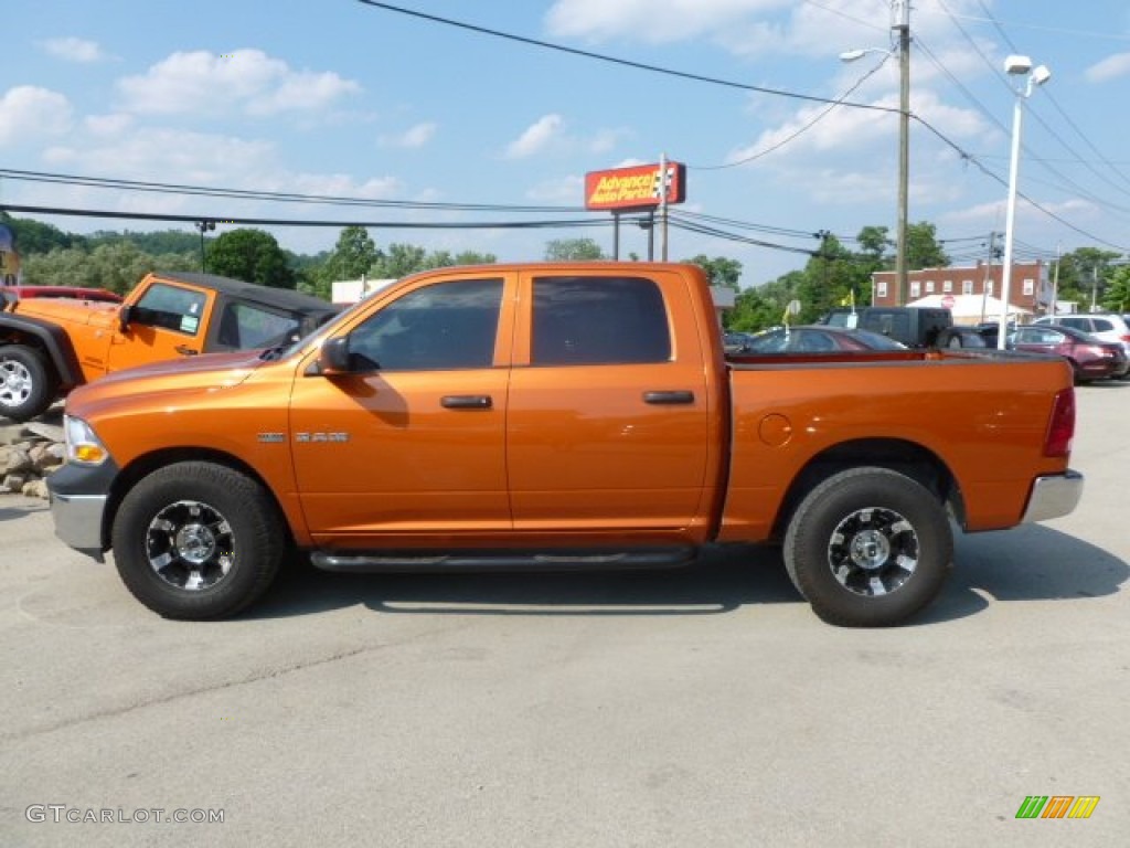2010 Ram 1500 ST Crew Cab 4x4 - Mango Tango Pearl / Dark Slate/Medium Graystone photo #2