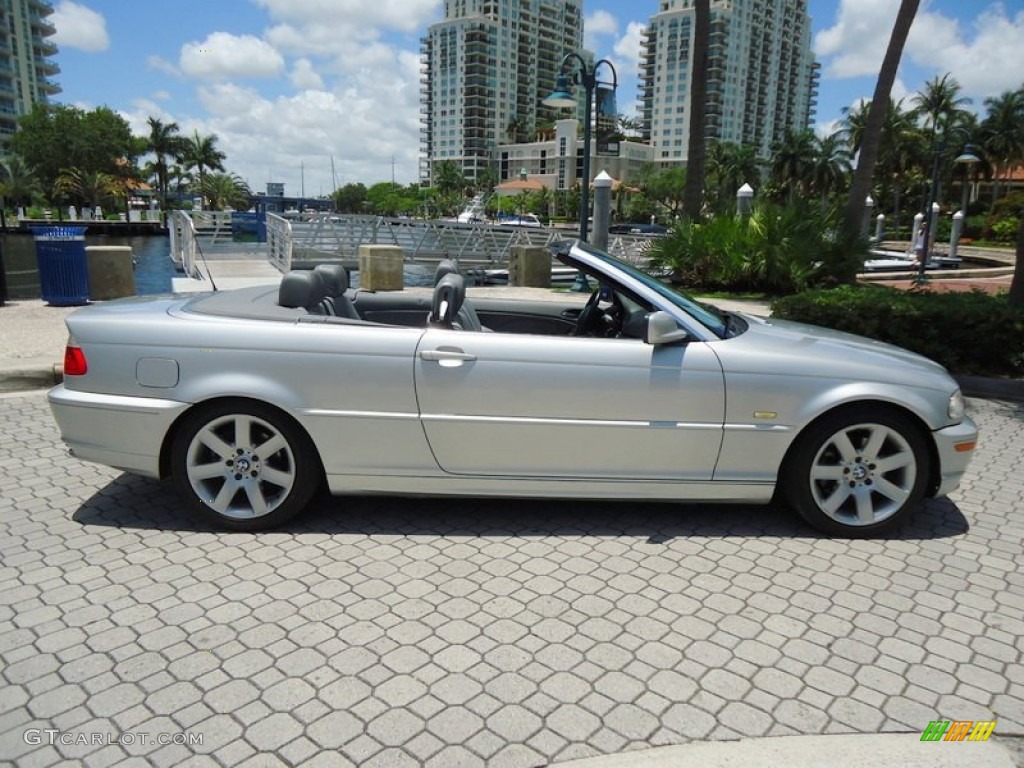 2002 3 Series 325i Convertible - Titanium Silver Metallic / Grey photo #4