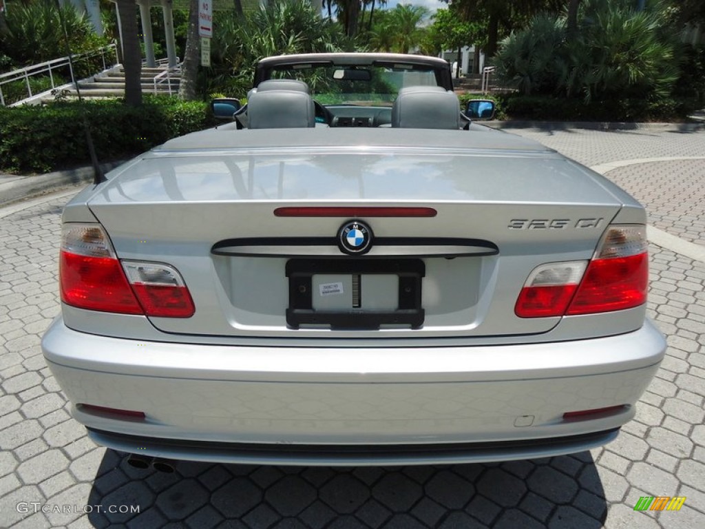 2002 3 Series 325i Convertible - Titanium Silver Metallic / Grey photo #15