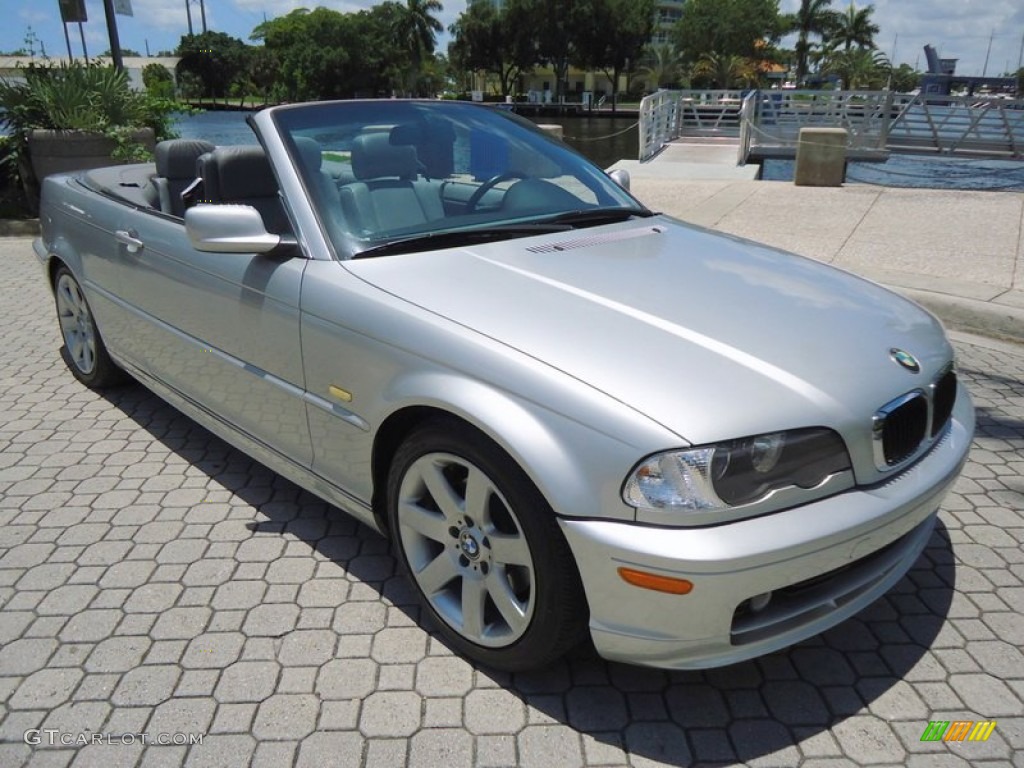 2002 3 Series 325i Convertible - Titanium Silver Metallic / Grey photo #18