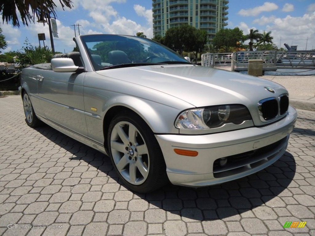 2002 3 Series 325i Convertible - Titanium Silver Metallic / Grey photo #19