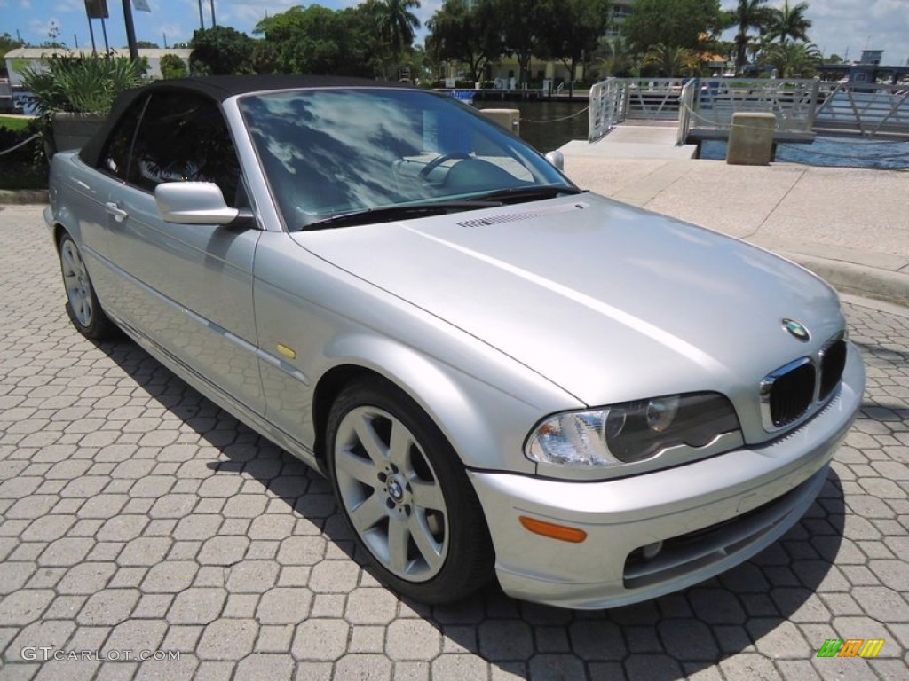 2002 3 Series 325i Convertible - Titanium Silver Metallic / Grey photo #31