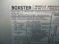 1998 Porsche Boxster Standard Boxster Model Info Tag
