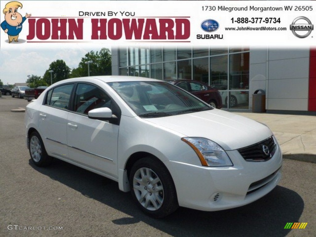 2012 Sentra 2.0 S - Aspen White / Beige photo #1