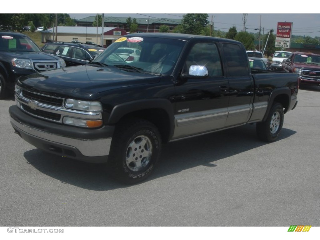 2000 Silverado 1500 Z71 Extended Cab 4x4 - Onyx Black / Graphite photo #35