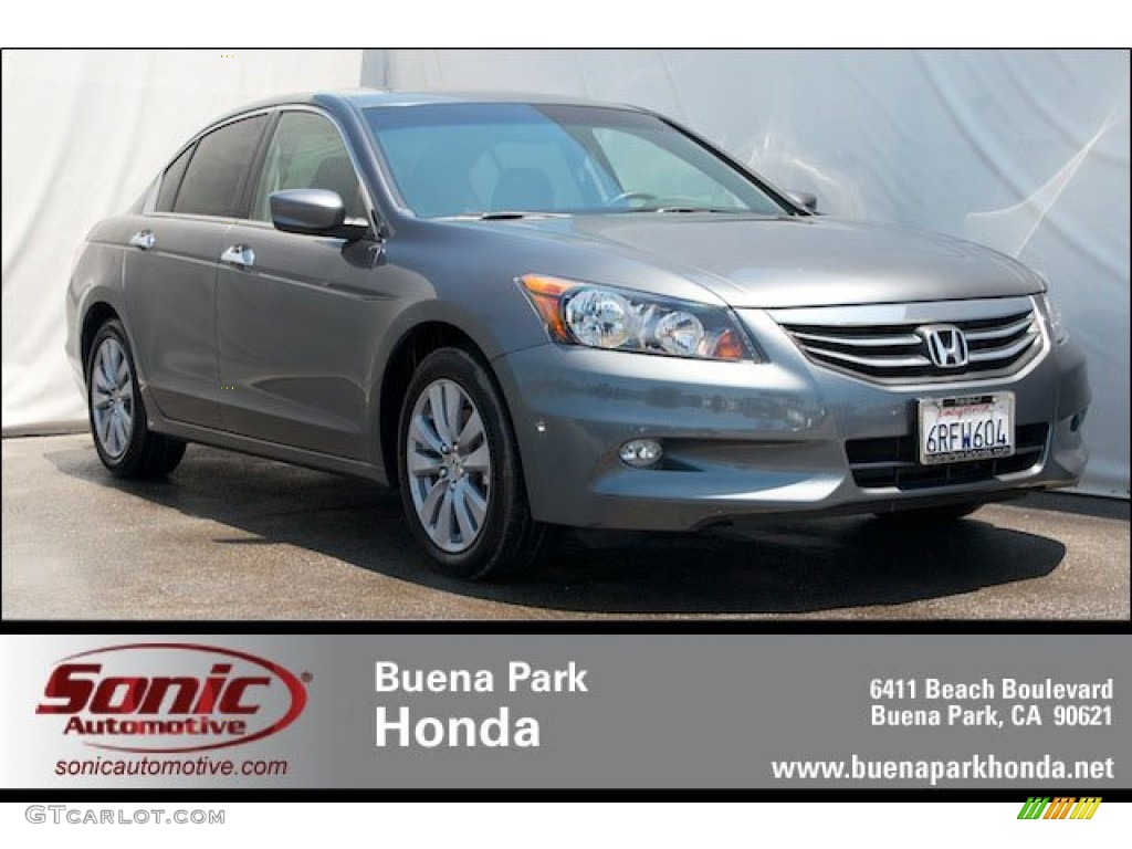 2011 Accord EX-L V6 Sedan - Polished Metal Metallic / Gray photo #1