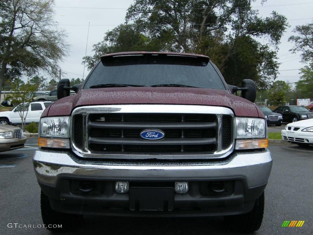 2004 F250 Super Duty Lariat SuperCab 4x4 - Dark Toreador Red Metallic / Medium Parchment photo #8