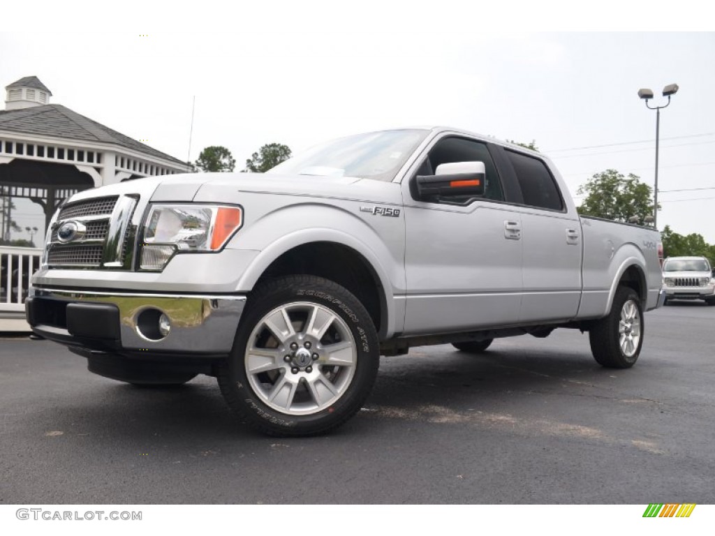 2012 F150 Lariat SuperCrew 4x4 - Ingot Silver Metallic / Black photo #1