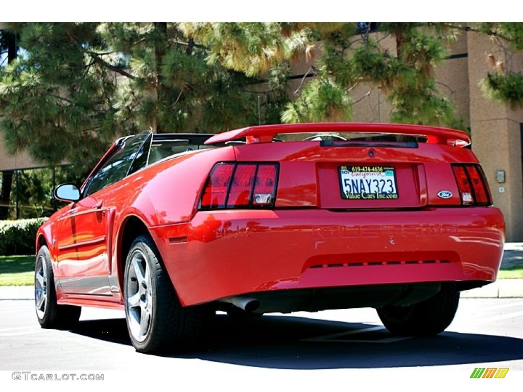 2002 Mustang V6 Convertible - Torch Red / Medium Graphite photo #7