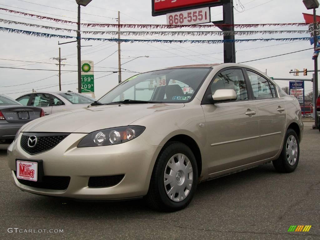 2004 MAZDA3 i Sedan - Shimmering Sand Mica / Beige photo #1