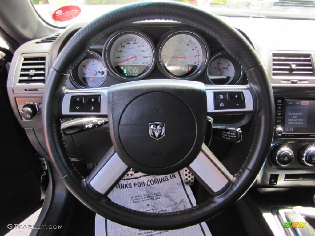 2010 Dodge Challenger SRT8 Dark Slate Gray Steering Wheel Photo #66957544
