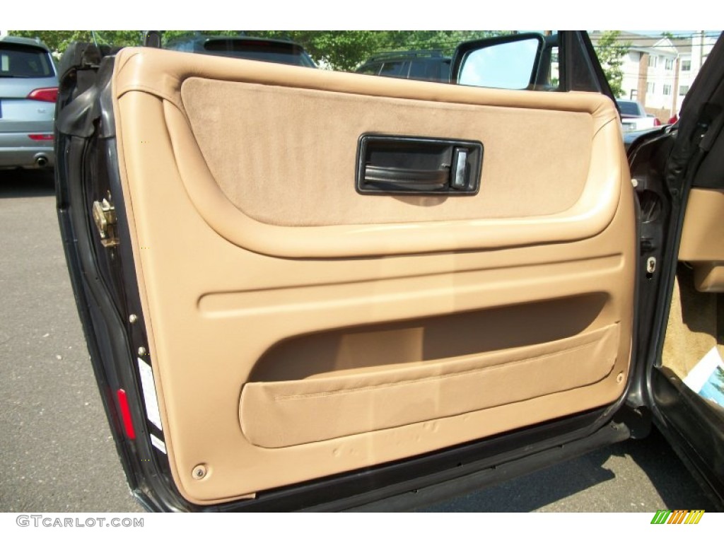 1994 Saab 900 Turbo Convertible Ivory/Black Piping Door Panel Photo #66957946