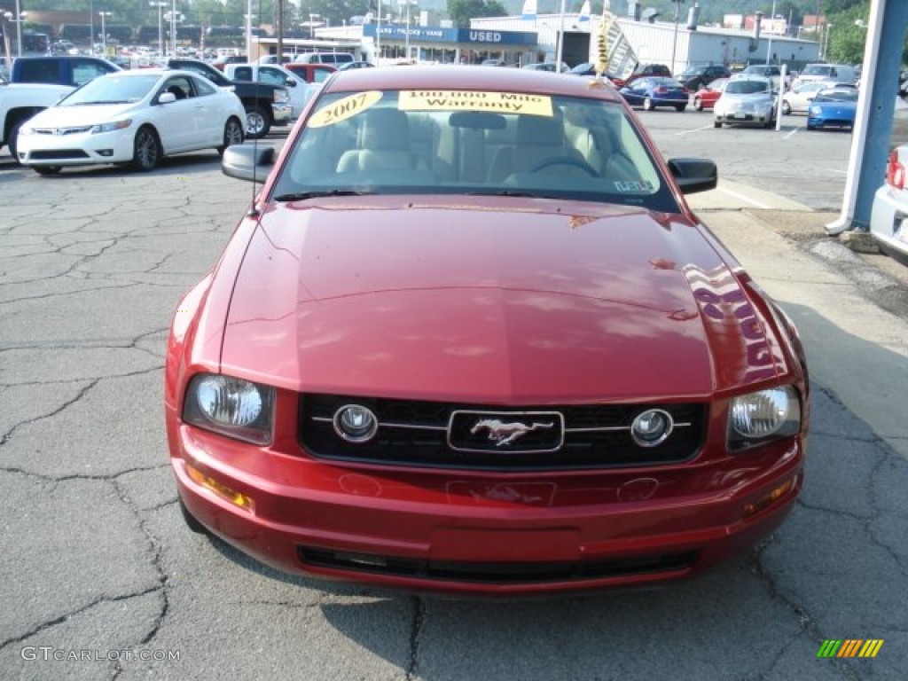 2007 Mustang V6 Deluxe Coupe - Torch Red / Medium Parchment photo #3