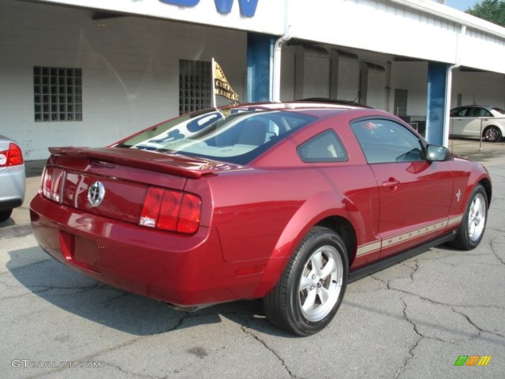 2007 Mustang V6 Deluxe Coupe - Torch Red / Medium Parchment photo #8