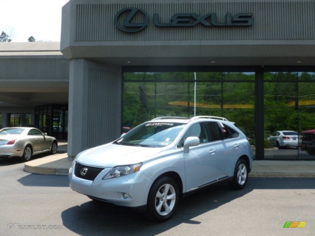 2010 RX 350 AWD - Cerulean Blue Metallic / Light Gray/Espresso Birds-Eye Maple photo #1