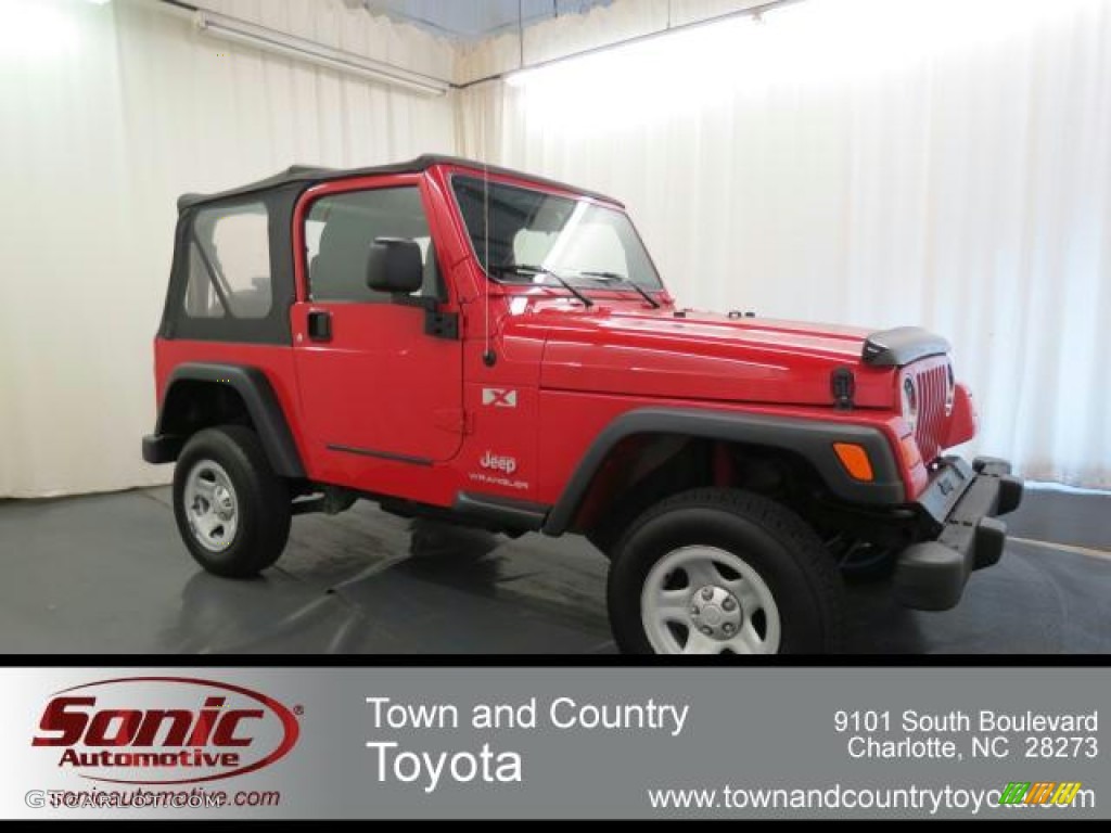 2004 Wrangler X 4x4 - Flame Red / Dark Slate Gray photo #1