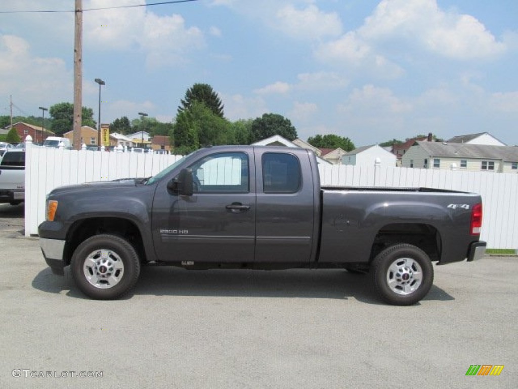 2011 Sierra 2500HD SLE Extended Cab 4x4 - Storm Gray Metallic / Ebony photo #2