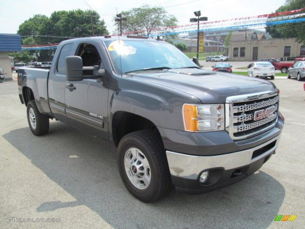 Storm Gray Metallic 2011 GMC Sierra 2500HD SLE Extended Cab 4x4 Exterior Photo #66960316