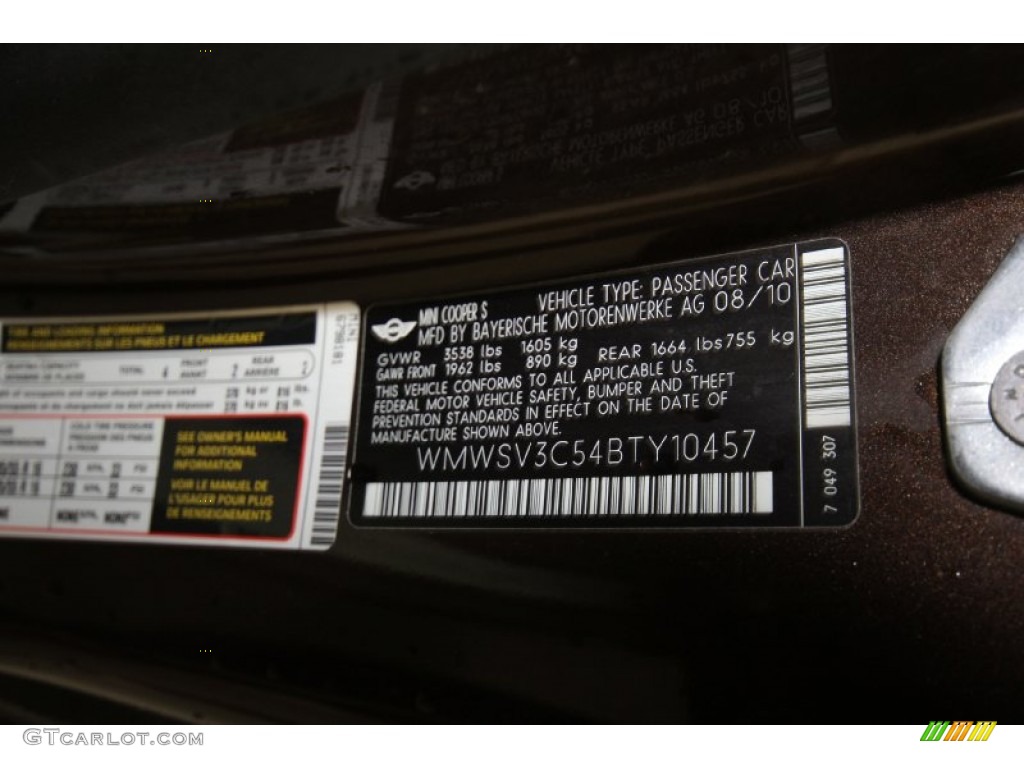 2011 Cooper S Hardtop - Hot Chocolate Metallic / Carbon Black photo #12