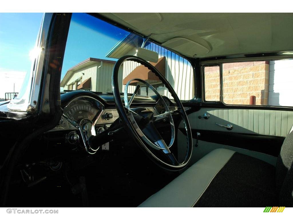 1956 Bel Air 2 Door Hardtop - Black / White/Black photo #25