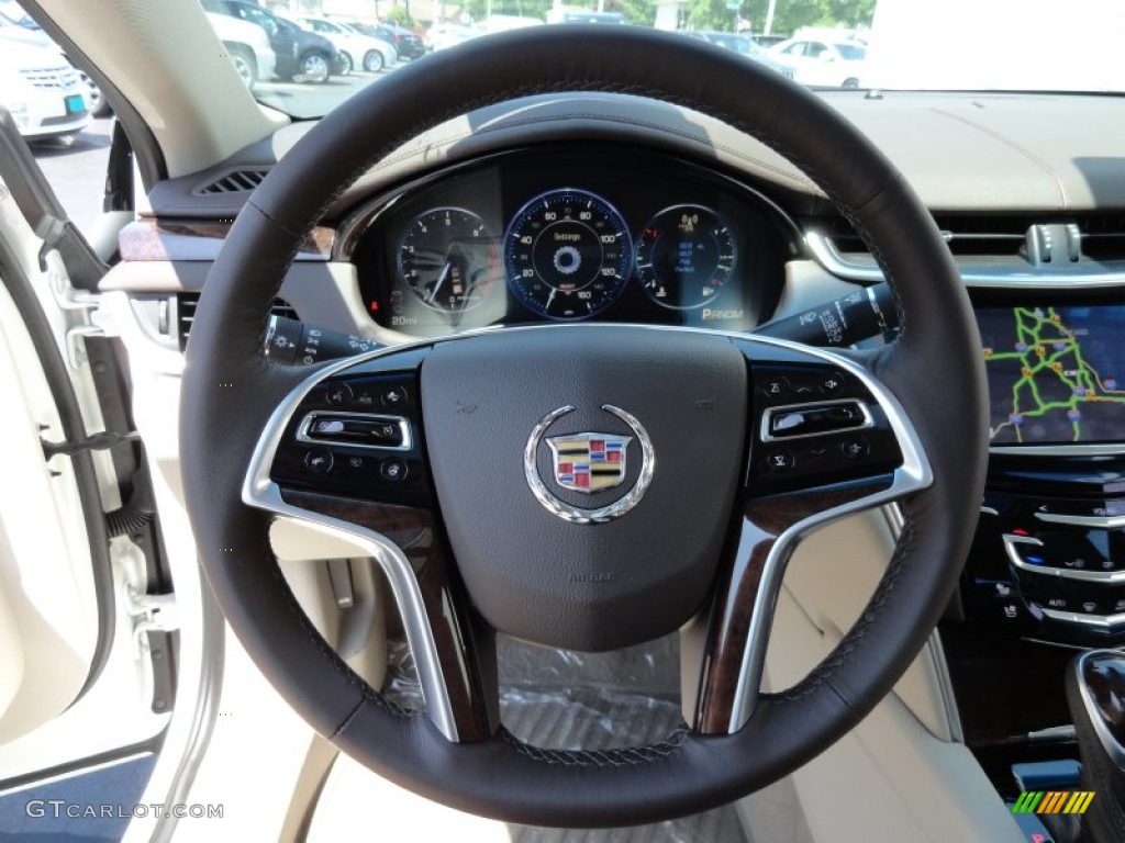 2013 Cadillac XTS Premium AWD Shale/Cocoa Steering Wheel Photo #66966523