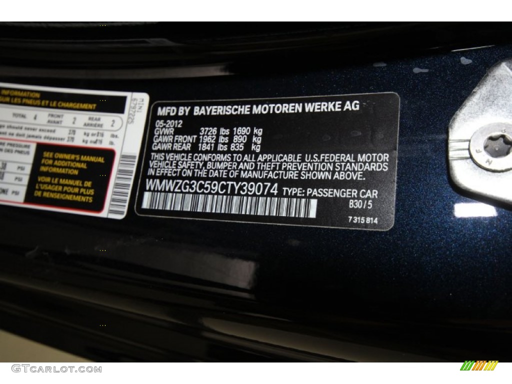 2012 Mini Cooper S Clubman Hampton Package Info Tag Photos