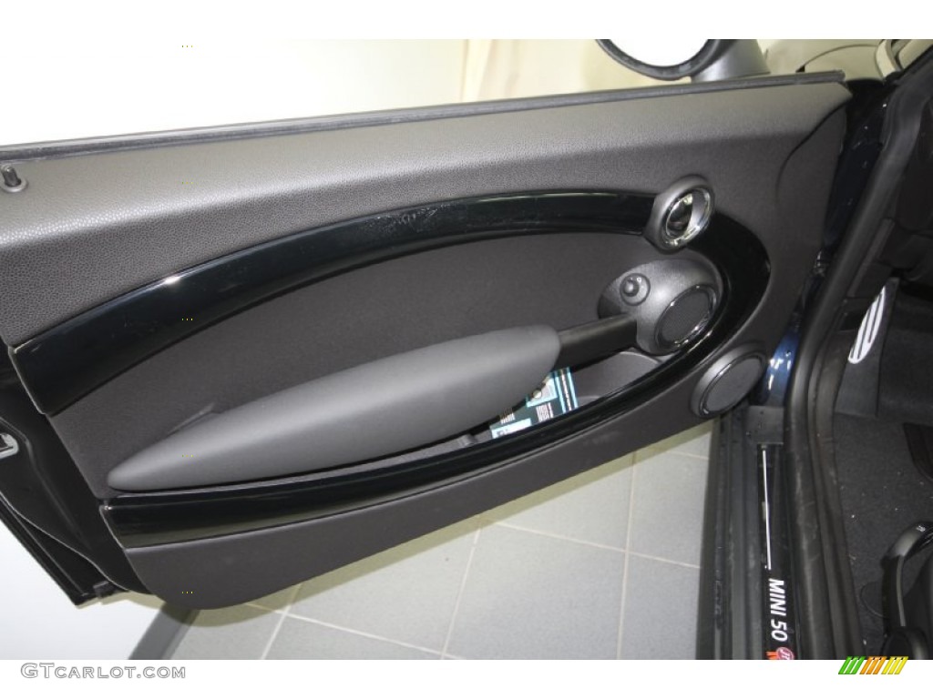 2012 Mini Cooper S Clubman Hampton Package Black Lounge Leather/Damson Red Piping Door Panel Photo #66966598