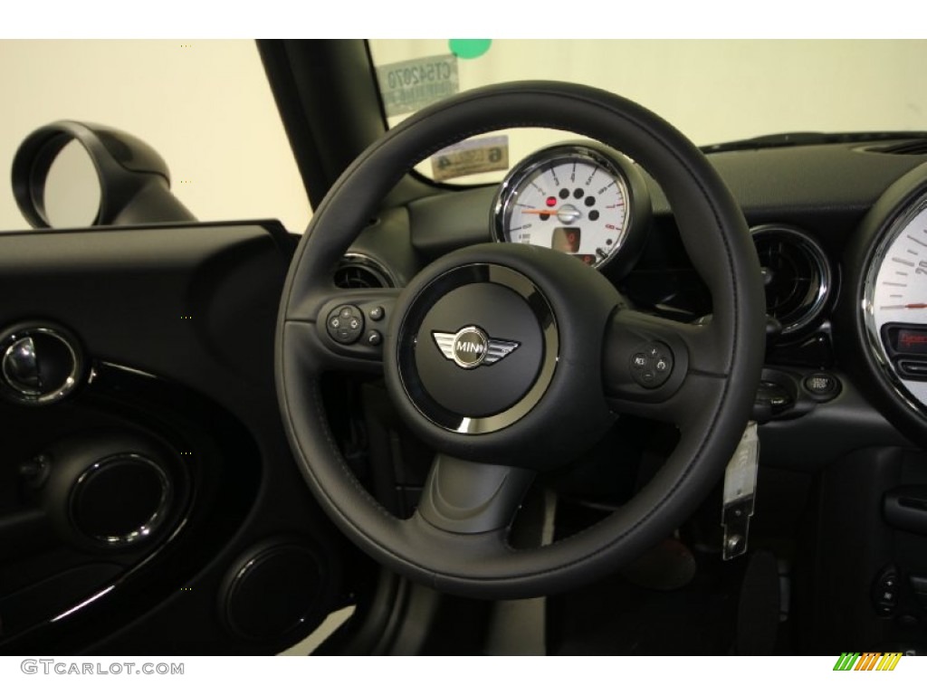 2012 Mini Cooper Hardtop Bayswater Package Bayswater Punch Rocklite Anthracite Leather Steering Wheel Photo #66967318