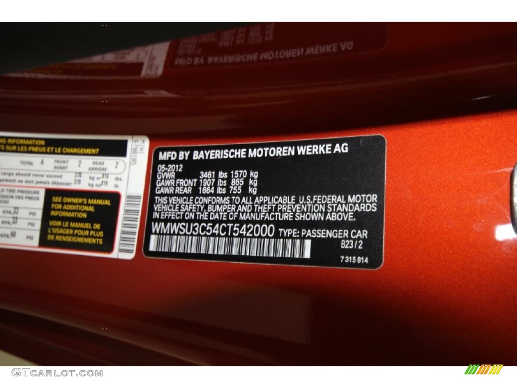 2012 Cooper Color Code B23 for Spice Orange Metallic Photo #66967798