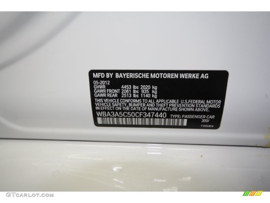 2012 3 Series 328i Sedan - Alpine White / Black photo #10