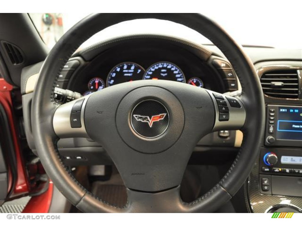 2010 Chevrolet Corvette ZR1 Cashmere Steering Wheel Photo #66971224