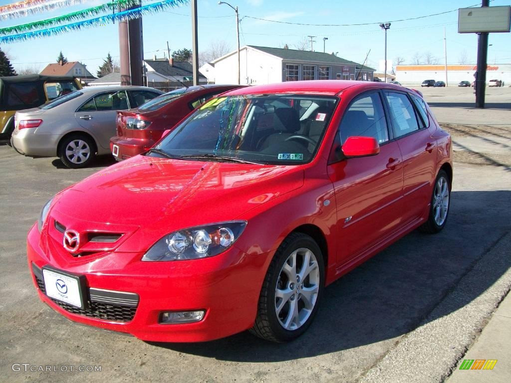 2007 mazda 3 sedan red