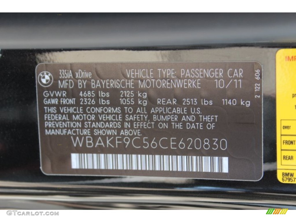2012 3 Series 335i xDrive Coupe - Black Sapphire Metallic / Oyster/Black photo #32