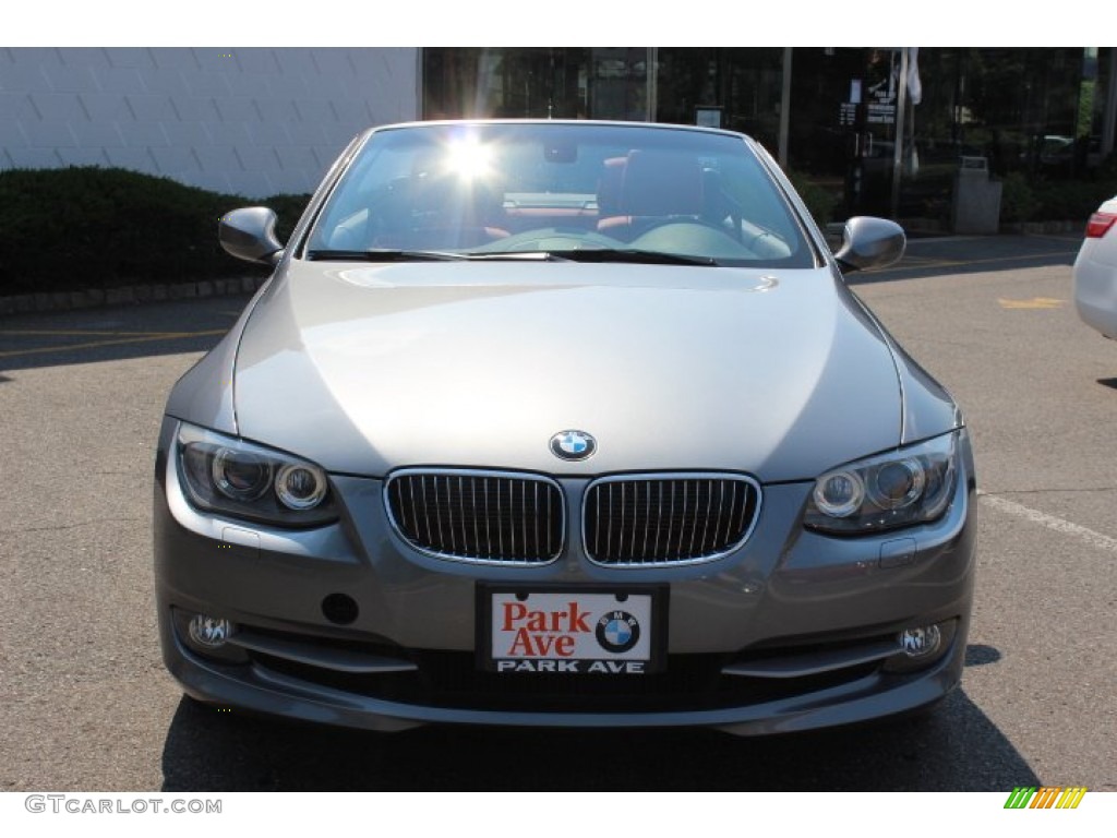 2012 3 Series 328i Convertible - Space Grey Metallic / Coral Red/Black photo #2