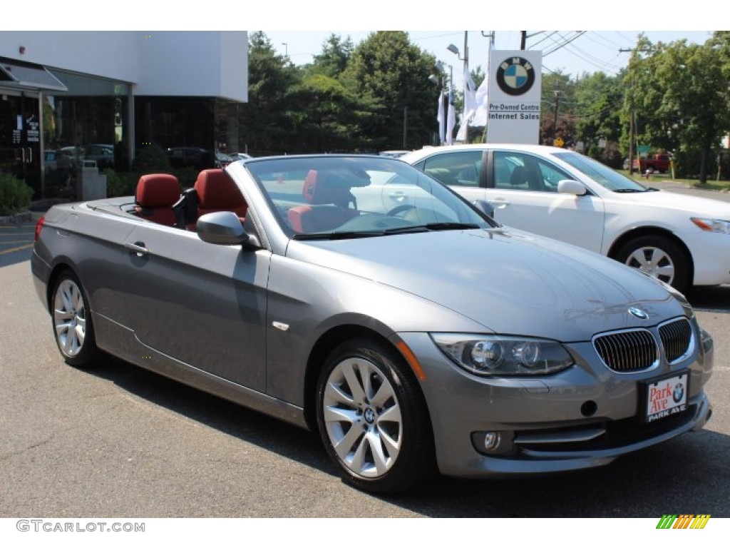 2012 3 Series 328i Convertible - Space Grey Metallic / Coral Red/Black photo #3