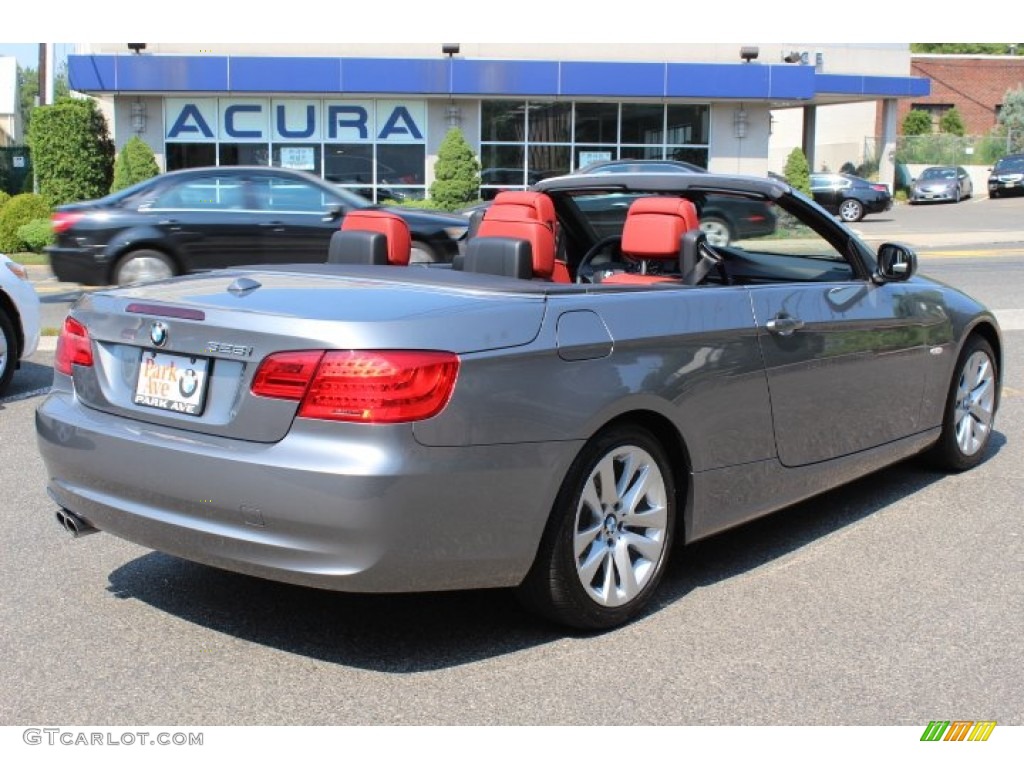 2012 3 Series 328i Convertible - Space Grey Metallic / Coral Red/Black photo #5