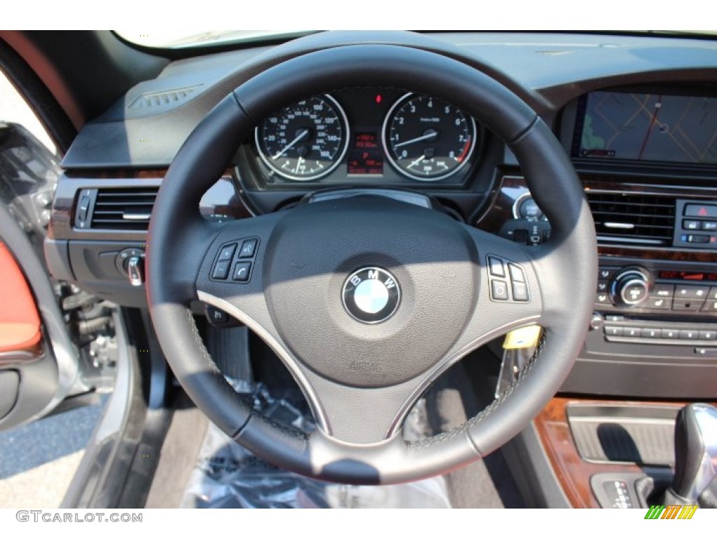 2012 3 Series 328i Convertible - Space Grey Metallic / Coral Red/Black photo #16