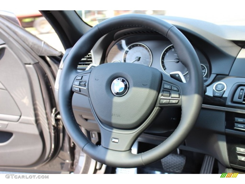 2012 BMW 5 Series 528i xDrive Sedan Black Steering Wheel Photo #66975646