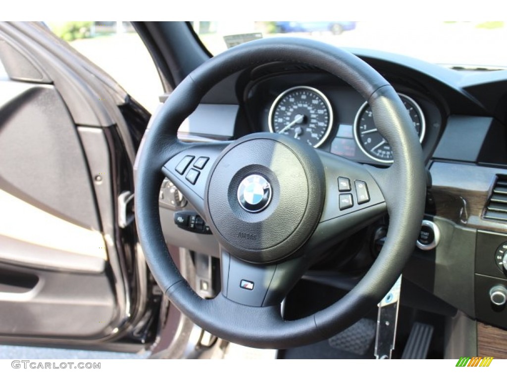 2010 BMW 5 Series 528i Sedan Natural Brown Steering Wheel Photo #66976852