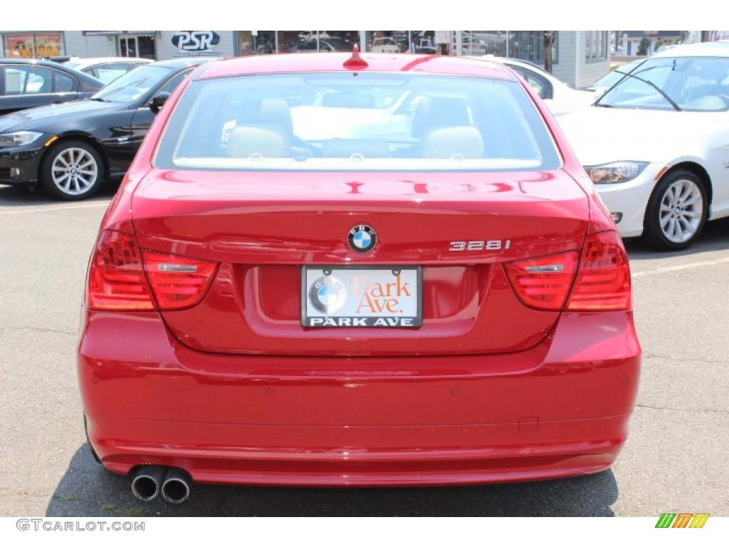 2009 3 Series 328i Sedan - Crimson Red / Beige photo #6
