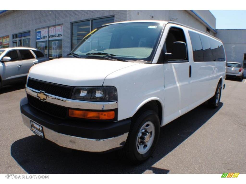 2011 Express LT 3500 Extended Passenger Van - Summit White / Medium Pewter photo #1